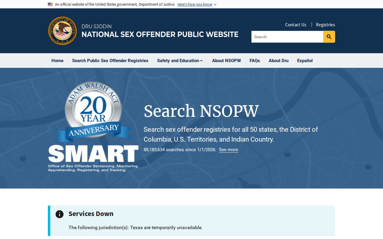 Lincoln County sex offender search through the national NSOPW registry